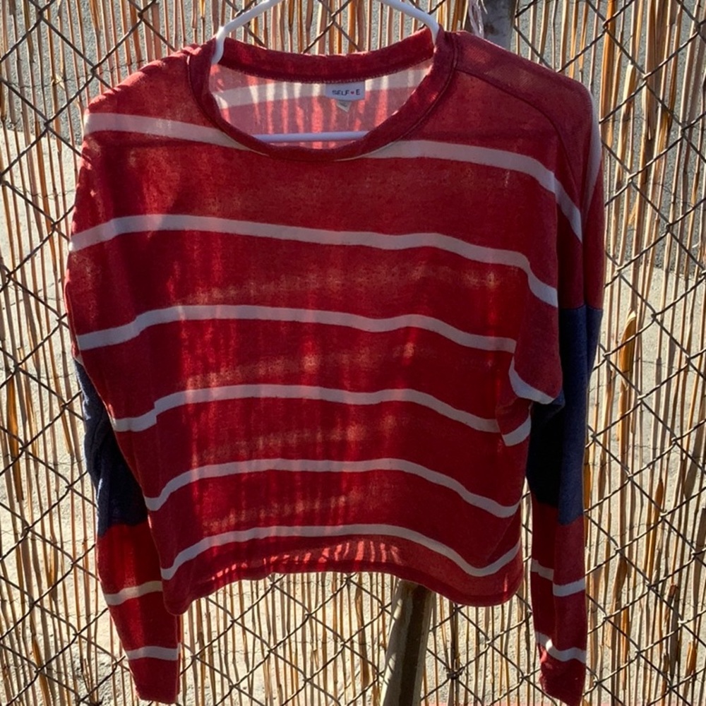 Selfie red white and blue small sweater